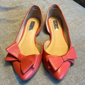 Pink Halogen flats with bow Size 8